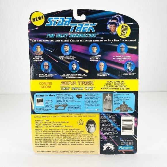 Playmates 1994 Lt Commander Data as Romulan Star Trek TNG Action Figure* - Picture 2 of 5